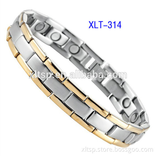 Cool design new gold titanium magnetic therapy bracelet for men